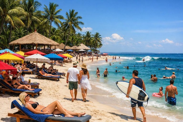 bali mencatat peningkatan signifikan kunjungan wisatawan internasional pada april, menjadikan pulau ini destinasi favorit liburan di indonesia.
